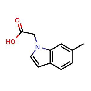Chemical structure of 6-Methyl-indole-1-acetic acid , CAS 1094511-49-5, AChemBlock T97387