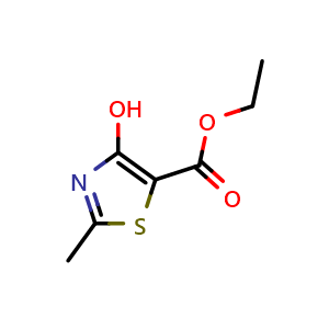 Chemical structure of Ethyl 4-hydroxy-2-methylthiazole-5-carboxylate , CAS 20737-48-8, AChemBlock T97391
