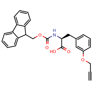 Chemical structure of N-Fmoc-3-(2-propyn-1-yloxy)-L-phenylalanine , CAS 1454817-57-2, AChemBlock T97400