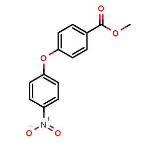 Chemical structure of methyl 4-(4-nitrophenoxy)benzoate , CAS 21120-78-5, AChemBlock T97449