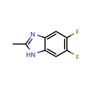 Chemical structure of 1H-Benzimidazole,5,6-difluoro-2-methyl- , CAS 1662-22-2, AChemBlock T97452