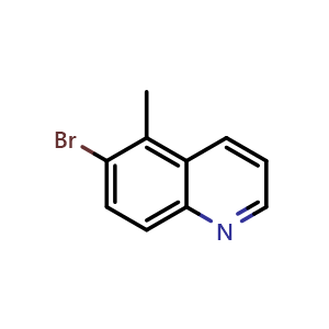 Chemical structure of 6-Bromo-5-methylquinoline , CAS 1256795-14-8, AChemBlock T97462