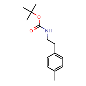 Chemical structure of tert-butyl (4-methylphenethyl)carbamate , CAS 1190890-96-0, AChemBlock T97466