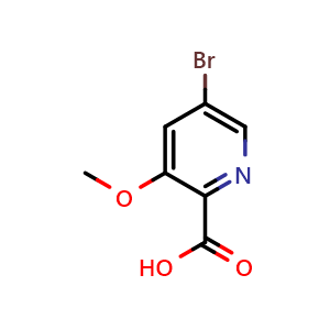 Chemical structure of 5-Bromo-3-methoxypicolinic acid , CAS 1142191-66-9, AChemBlock T97470
