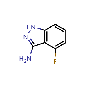 Chemical structure of 4-Fluoro-1H-indazol-3-amine , CAS 404827-78-7, AChemBlock T97514