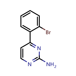 Chemical structure of 4-(2-bromophenyl)pyrimidin-2-amine , CAS 99073-95-7, AChemBlock T97530