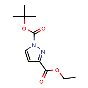 Chemical structure of tert-butyl ethyl 1H-pyrazole-1,3-dicarboxylate , CAS 870532-76-6, AChemBlock T97536