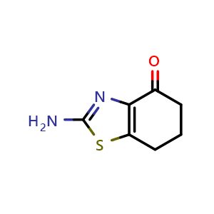 Chemical structure of 2-Amino-6,7-dihydrobenzo[d]thiazol-4(5H)-one , CAS 36234-66-9, AChemBlock T97553
