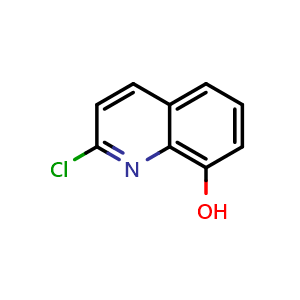 Chemical structure of 2-Chloroquinolin-8-ol , CAS 31568-91-9, AChemBlock T97555