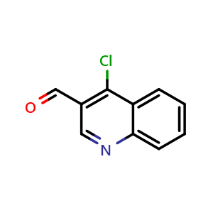 Chemical structure of 4-Chloro-3-quinolinecarboxaldehyde , CAS 201420-30-6, AChemBlock T97568