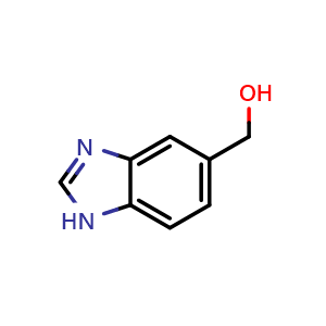 Chemical structure of 5-(Hydroxymethyl)-1H-benzimidazole , CAS 106429-29-2, AChemBlock T97583