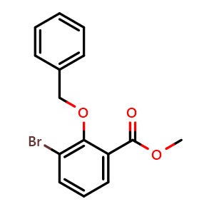 Chemical structure of Methyl 2-benzyloxy-3-bromo-benzoate , CAS 2271442-98-7, AChemBlock T97605