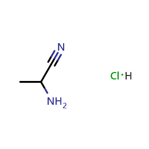 Chemical structure of 2-Aminopropanenitrile hydrochloride , CAS 72187-91-8, AChemBlock T97615