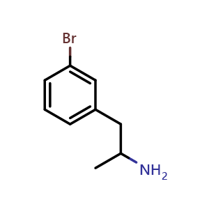 Chemical structure of 1-(3-Bromophenyl)propan-2-amine , CAS 61610-65-9, AChemBlock T97617