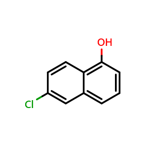 Chemical structure of 6-chloronaphthalen-1-ol , CAS 56820-70-3, AChemBlock T97620