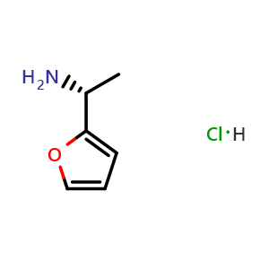Chemical structure of (1R)-1-(furan-2-yl)ethan-1-amine hydrochloride , CAS 528819-19-4, AChemBlock T97622