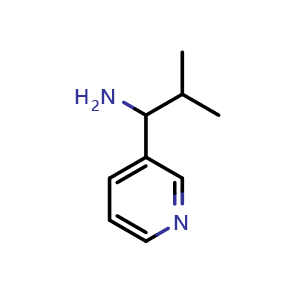Chemical structure of 2-methyl-1-(3-pyridyl)-1-propylamine , CAS 343270-47-3, AChemBlock T97629