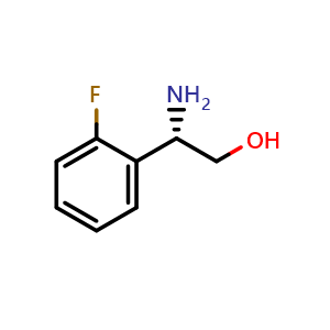 Chemical structure of (2S)-2-amino-2-(2-fluorophenyl)ethan-1-ol , CAS 224434-02-0, AChemBlock T97634