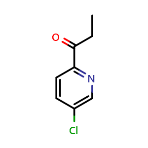 Chemical structure of 1-(5-Chloropyridin-2-yl)propan-1-one , CAS 1536438-57-9, AChemBlock T97654