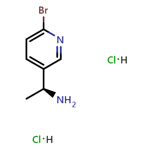Chemical structure of (1S)-1-(6-bromo(3-pyridyl))ethylamine dihydrochloride , CAS 1391512-70-1, AChemBlock T97657