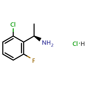 Chemical structure of (R)-1-(2-chloro-6-fluorophenyl)ethanamine hydrochloride , CAS 1391497-31-6, AChemBlock T97658