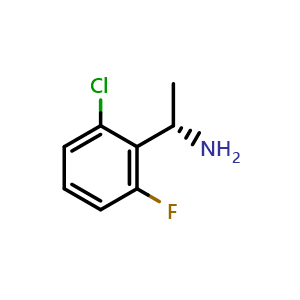 Chemical structure of (S)-1-(2-chloro-6-fluorophenyl)ethanamine , CAS 1000922-53-1, AChemBlock T97703