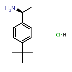 Chemical structure of (1S)-1-(4-tert-butylphenyl)ethan-1-amine hydrochloride , CAS 1415303-39-7, AChemBlock T97710