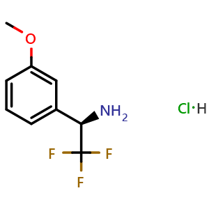 Chemical structure of (1R)-2,2,2-trifluoro-1-(3-methoxyphenyl)ethylamine-hydrochloride , CAS 2829292-55-7, AChemBlock T97711