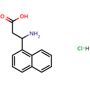 Chemical structure of 3-amino-3-(1-naphthyl)propanoic acid hydrochloride , CAS 193633-56-6, AChemBlock T97726