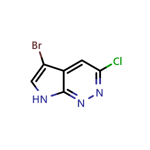 Chemical structure of 5-bromo-3-chloro-7H-pyrrolo[2,3-c]pyridazine , CAS 2090743-43-2, AChemBlock T97729