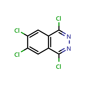 Chemical structure of 1,4,6,7-tetrachlorophthalazine , CAS 98436-35-2, AChemBlock T97733