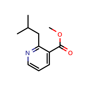 Chemical structure of methyl 2-isobutylpyridine-3-carboxylate , CAS 2121828-09-7, AChemBlock T97736