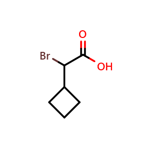 Chemical structure of 2-bromo-2-cyclobutyl-acetic acid , CAS 2411638-85-0, AChemBlock T97747