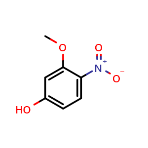 Chemical structure of 3-Methoxy-4-nitrophenol , CAS 16292-95-8, AChemBlock T97757
