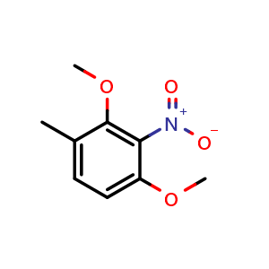 Chemical structure of 1,3-Dimethoxy-4-methyl-2-nitrobenzene , CAS 1378831-08-3, AChemBlock T97758