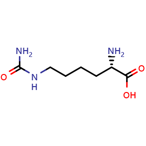 Chemical structure of L-Homocitrulline , CAS 1190-49-4, AChemBlock T97759