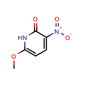 Chemical structure of 6-Methoxy-3-nitropyridin-2(1H)-one , CAS 26149-11-1, AChemBlock T97762