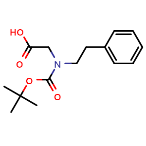 Chemical structure of N-Boc-N-(2-phenylethyl)glycine , CAS 172834-25-2, AChemBlock T97772