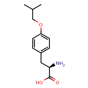 Chemical structure of O-(2-Methylpropyl)-D-tyrosine , CAS 1336082-37-1, AChemBlock T97774