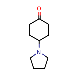 Chemical structure of 4-(1-Pyrrolidinyl)-cyclohexanone , CAS 10421-18-8, AChemBlock T97780