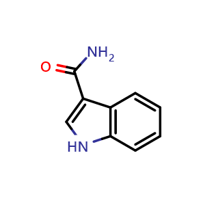 Chemical structure of 1H-Indole-3-carboxamide , CAS 1670-85-5, AChemBlock T97795