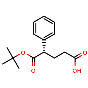 Chemical structure of (S)-4-(tert-butoxycarbonyl)-4-phenylbutanoic acid , CAS 175224-99-4, AChemBlock T97821