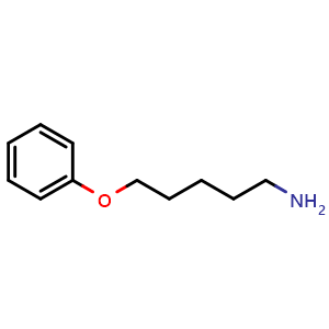 Chemical structure of 5-Phenoxypentan-1-amine , CAS 16728-67-9, AChemBlock T97834