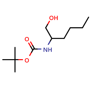 Chemical structure of N-Boc-2-aminohexan-1-ol , CAS 137258-12-9, AChemBlock T97837