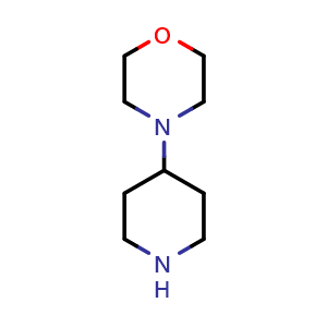 Chemical structure of 4-(piperidin-4-yl)morpholine , CAS 550370-31-5, AChemBlock T97841