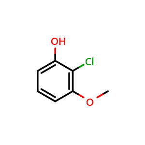 Chemical structure of 2-Chloro-3-methoxyphenol , CAS 72232-49-6, AChemBlock T97845