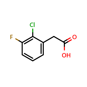 Chemical structure of 2-Chloro-3-fluorobenzeneacetic acid , CAS 1000523-07-8, AChemBlock T97852
