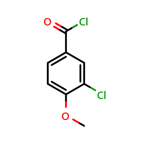 Chemical structure of 3-Chloro-4-methoxybenzoyl Chloride , CAS 36590-49-5, AChemBlock T97854