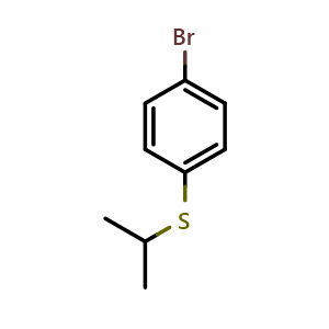 Chemical structure of (4-bromophenyl)(isopropyl)sulfane , CAS 70398-89-9, AChemBlock T97867