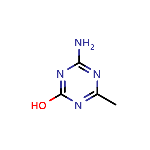 Chemical structure of 4-Amino-6-methyl-1,3,5-triazin-2-ol , CAS 16352-06-0, AChemBlock T97884